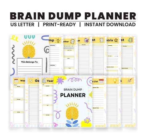 2020 Goals Dated Weekly Planner: Monthly Brain-Dump Pages
