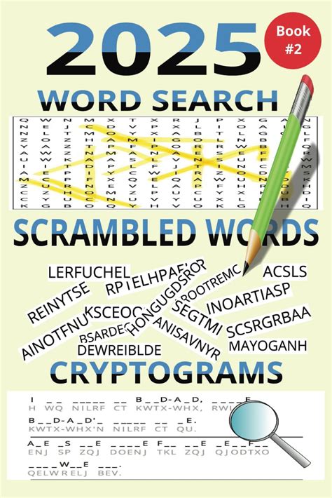 2025 Word Search Book #2 Scrambled Words Cryptograms