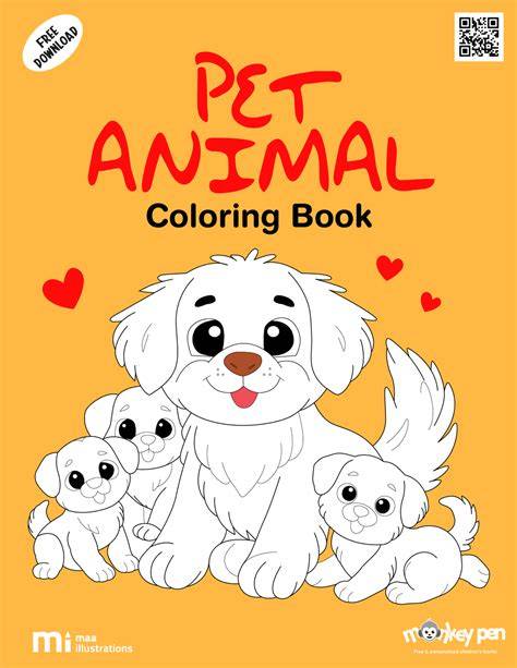 50 Adorable Pet Coloring Book