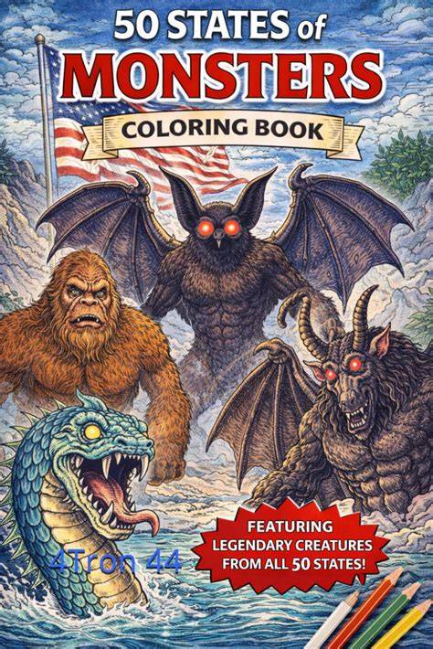 50 States of Monsters Coloring Book
