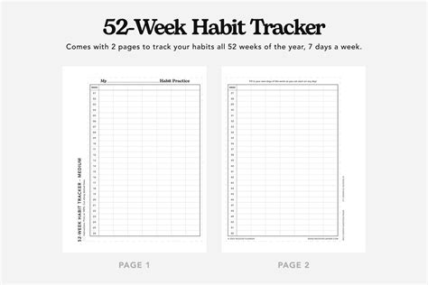 52 Week Habit Tracker