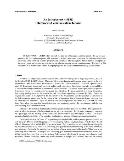 A 4.2bsd interprocess communication primer (Report)