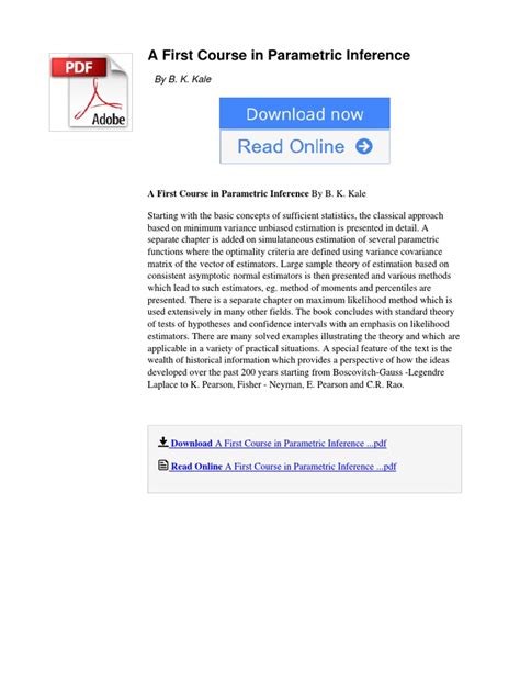 A First Course in Parametric Inference
