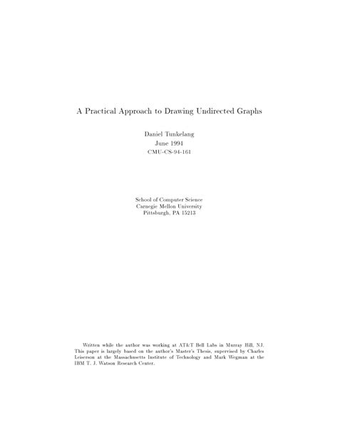 A Practical Approach to Drawing Undirected Graphs