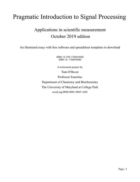 A Pragmatic Introduction to Signal Processing