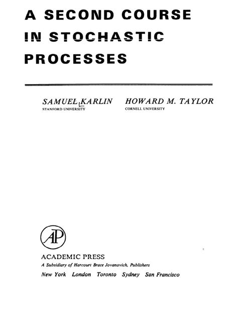 A Second Course in Stochastic Processes
