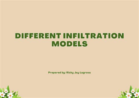 A Study On Different Infiltration Models