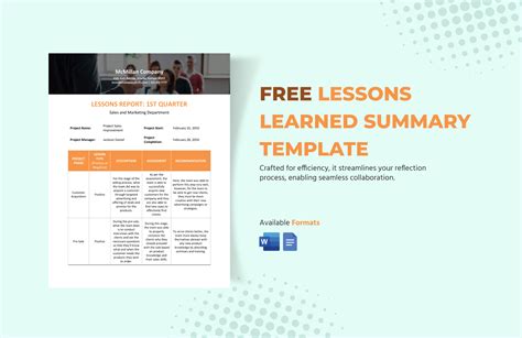 A Summary of Lessons Learned.