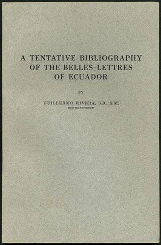 A TENTATIVE BIBLIOGRAPHY OF BRAZILIAN BELLES-LETTRES