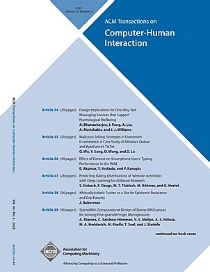 ACM Transactions on Computer-Human Analysis, June 1999