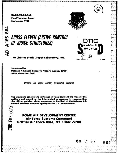 ACOSS-16 (Active Control of Space Structures)