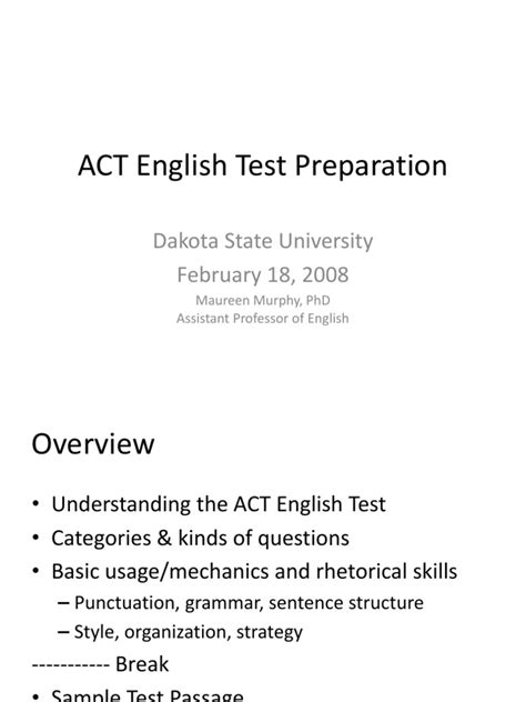 ACT English Test Preparation Guide