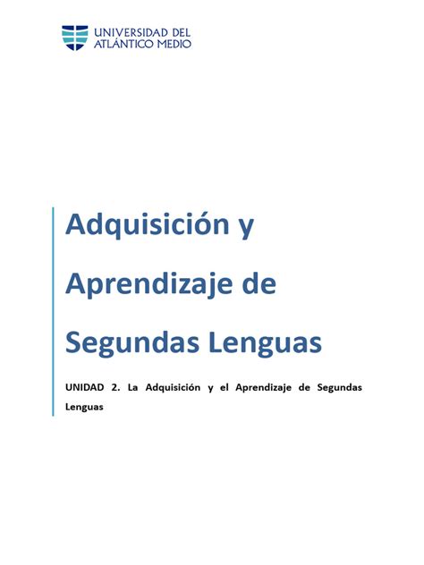 ADQUISICION SEGUNDAS LENGUAS
