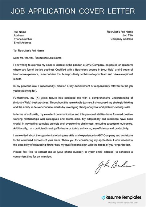 ADVANCE LETTER AND APPLICATION