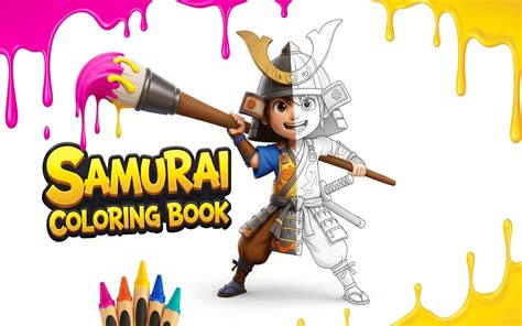 AI Generated Coloring Book Samurai Ed.