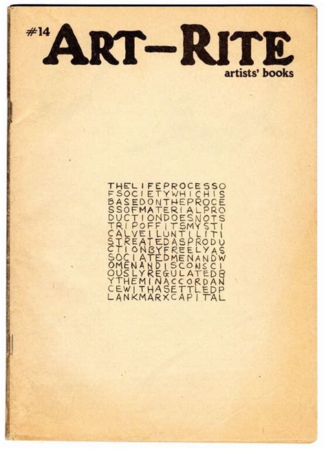ART-RITE NO. 14 - ARTISTS' BOOKS