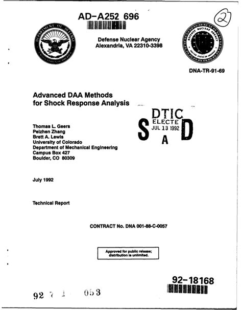 Advanced DAA Methods for Shock Response Analysis