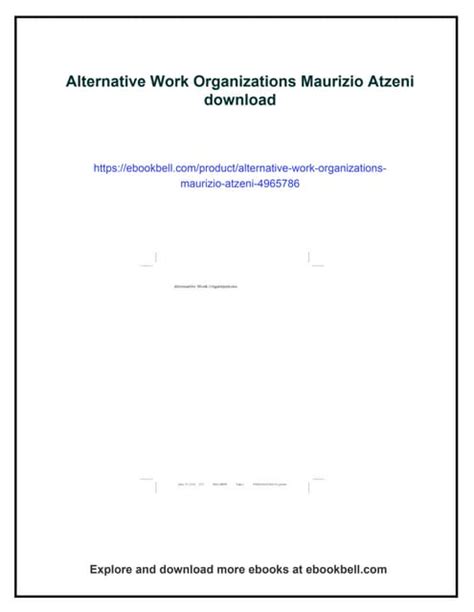 Alternative Work Organizations