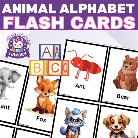 Animals Alphabet Flash Cards