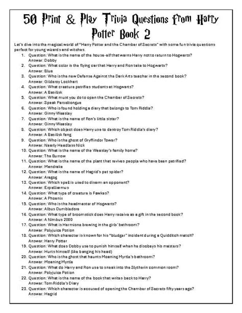 Answers to Potter Questions