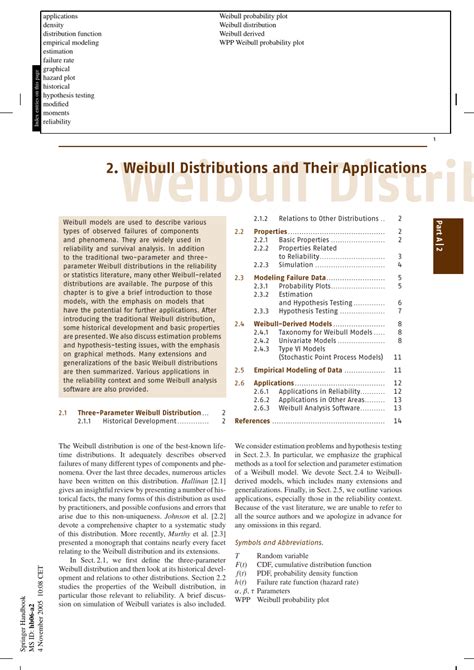 Applications of the Weibull Distribution