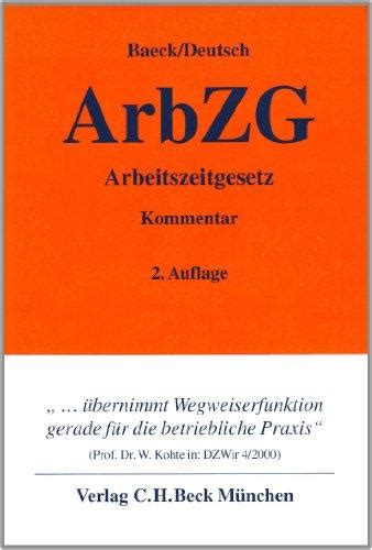 Arbeitszeitgesetz. Kommentar.