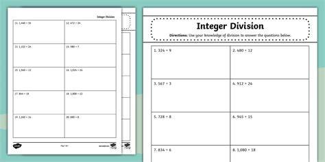 Back To School: Beginner Integer Division