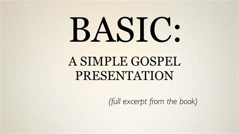 Basic: A Simple Gospel Presentation