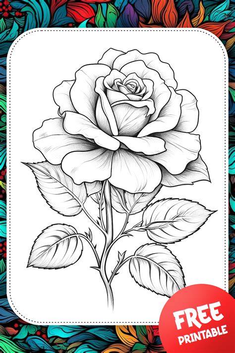 Beautiful Roses Coloring Book For Adults