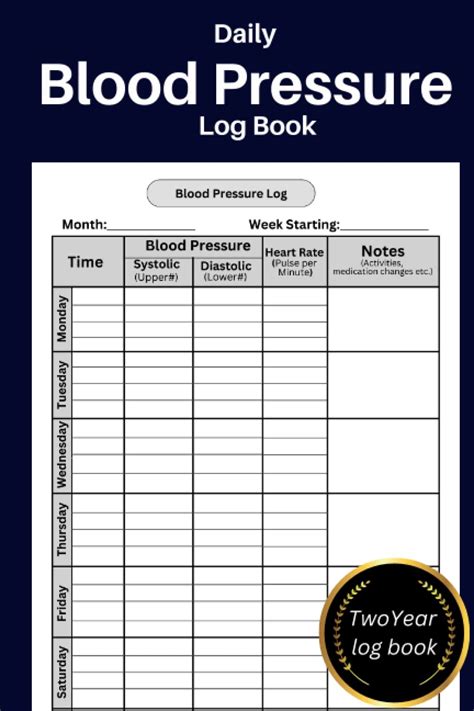 Blood Pressure Tracking Log