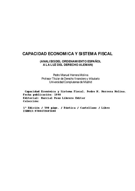 CAPACIDAD ECONOMICA Y SISTEMA FISCAL.