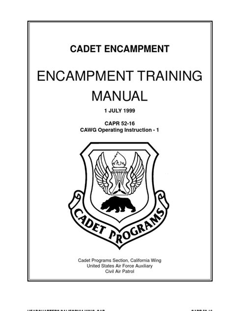 Cadet Programs - Encampment Training Manual