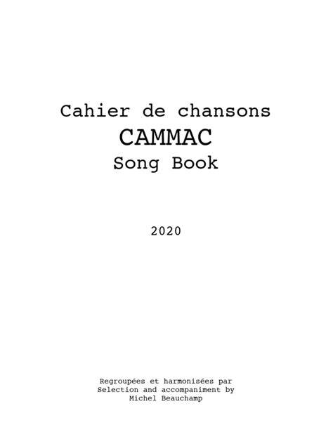Cahier de chansons