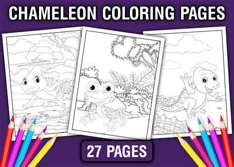 Chameleon Coloring Book For Kids