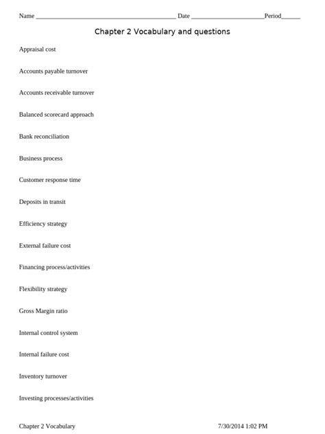 Chapter by Chapter #2: Vocabulary + Comprehension