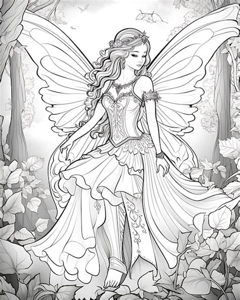 Christmas Realistic Fairy: Adult Coloring Book