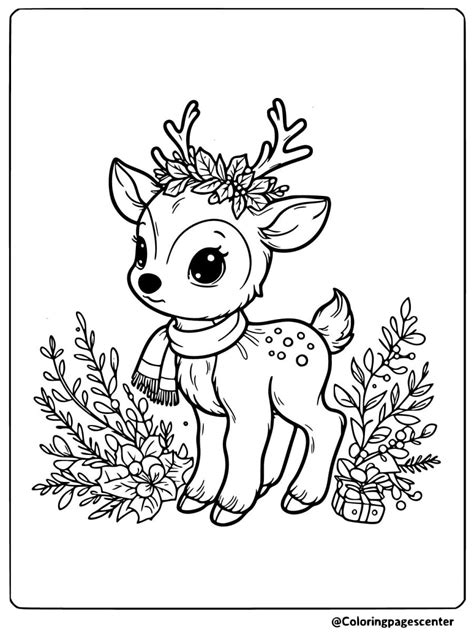 Christmas deer - Coloring Book