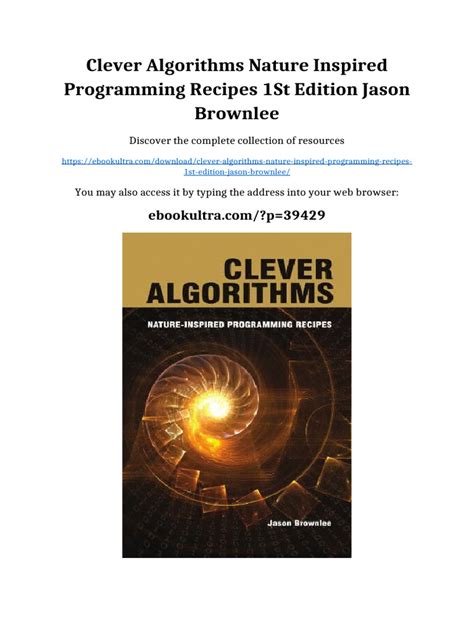 Clever Algorithms: Nature-Inspired Programming Recipes