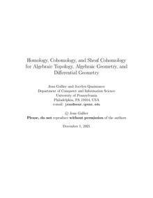 Cohomology of Sheaves