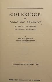 Coleridge on Logic and Learning