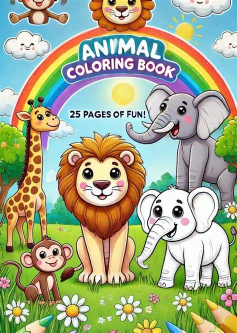 Coloring book with Names: - 40 Animals -