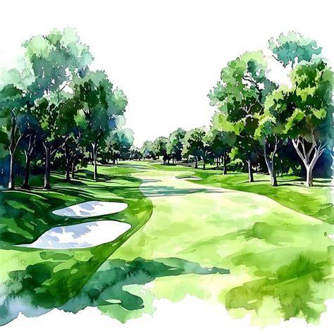 Composition Notebook: Watercolor Golf Course Walk