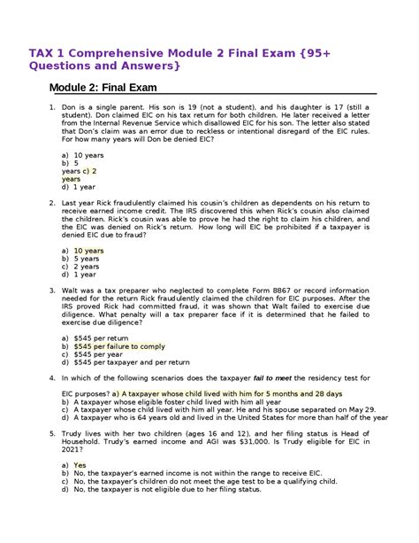 Comprehensive Tax Course: Module 1