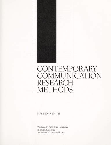 Contemporary Communication Research Methods