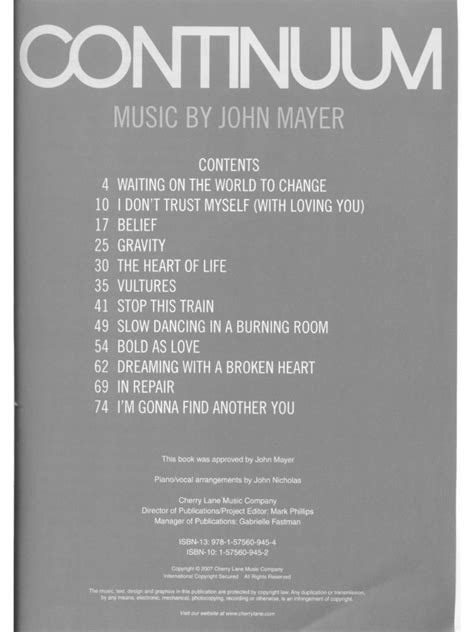 Continuum: Music by John Mayer