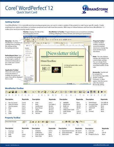 Corel WordPerfect 12 Quick Start Card