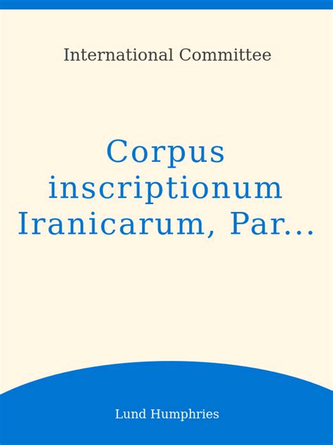 Corpus Inscriptionum Iranicarum