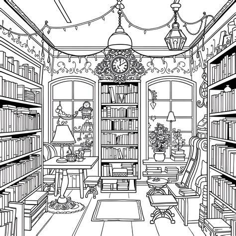 Cozy Bookstore Escape: Premium Adult Coloring Book
