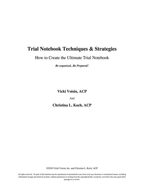 Creating A Trial Notebook