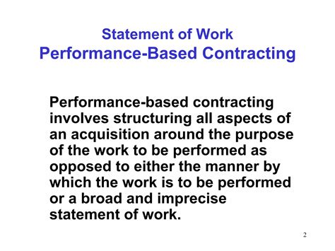 Creating the Performance-Based Work Statement